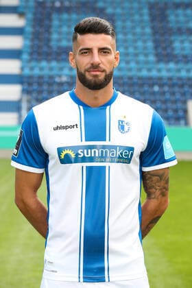 Jürgen Juergen Gjasula 1 FC Magdeburg,10 3 Liga Season 2020 2021 3 Liga Portraittermin 2020 2021 official photo session 1 FC Magdeburg in the MDCC Arena in Magdeburg Portrait,Germany,Soccer,Man,Men,GER,10 09 2020 Pressebuero Schroedter
