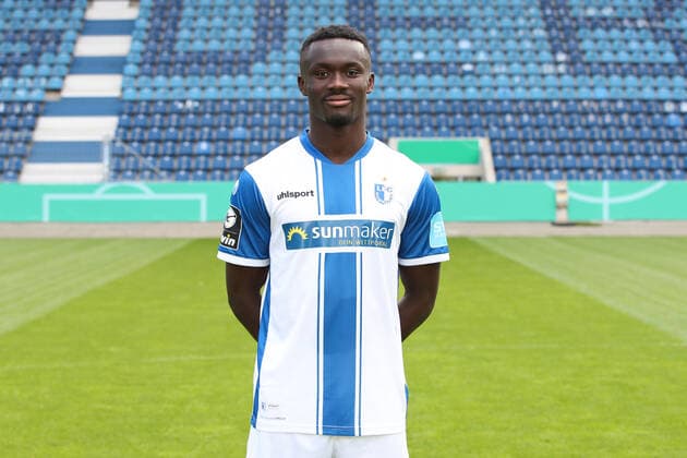 Sirlord Conteh 1 FC Magdeburg,17 3 Liga Season 2020 2021 3 Liga Portrait date 2020 2021 official photo session 1 FC Magdeburg in the MDCC Arena in Magdeburg Portrait, Portrait,Germany, Football, Man, Men,GER,10 09 2020 Pressebuero Schroedter