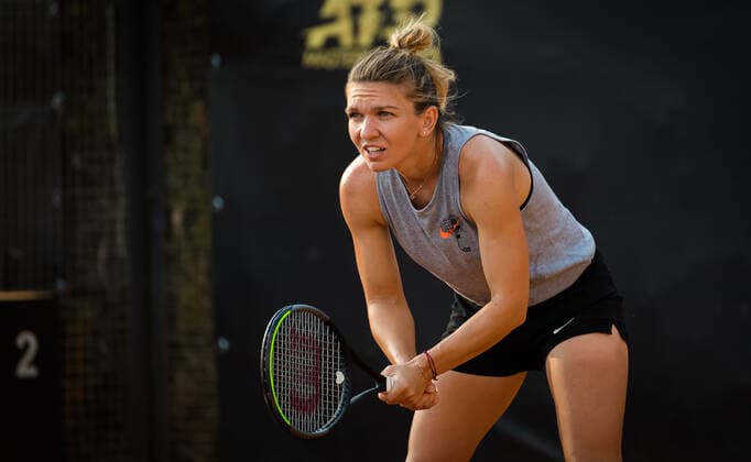 September 14, 2020, Rome, ITALY: Simona Halep of Romania during practice at the 2020 Internazionali BNL d Italia WTA, Tennis Damen Premier 5 tennis tournament Rome ITALY - ZUMAa181 20200914_zaa_a181_122 Copyright: xRobxPrangex