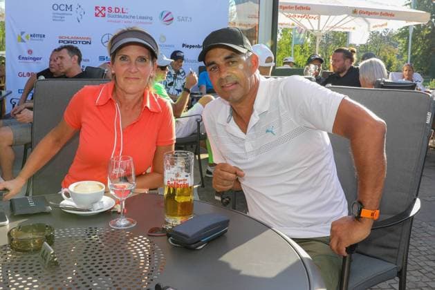 Daniela and coach Robin Dutt, 24 Stadler Golf Trophy 2020, Golf, 14 09 2020 Oberrot Baden Wuerttemberg Germany Copyright: xkolbert-press ChristianxKolbertx