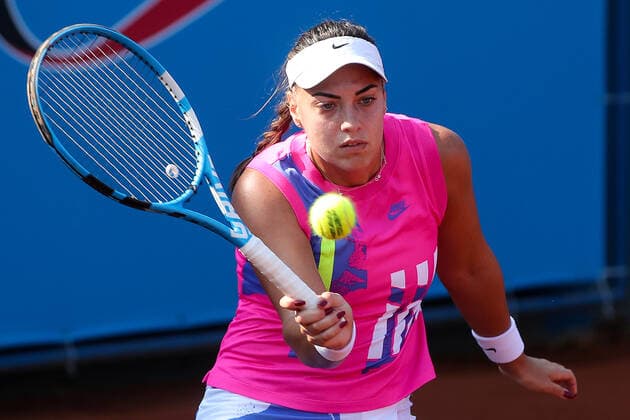 PXL_Ana Konjuh (CRO) vs Jule Niemeier (GER) Ana Konjuh of Croatia during the match between Jule Niemeier of Germany at the W25 Zagreb 2020 Tennis Tournament in Zagreb, Croatia on September 15, 2020. Anja Konjuh won 1-0. GoranxStanzl PIXSELL