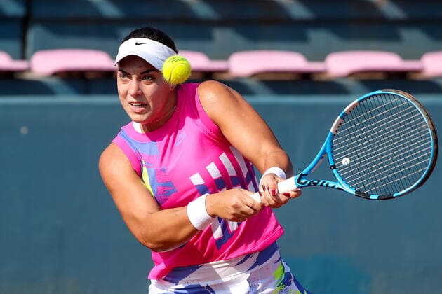 PXL_Ana Konjuh (CRO) vs Jule Niemeier (GER) Ana Konjuh of Croatia during the match between Jule Niemeier of Germany at the W25 Zagreb 2020 Tennis Tournament in Zagreb, Croatia on September 15, 2020. Anja Konjuh won 1-0. GoranxStanzl PIXSELL