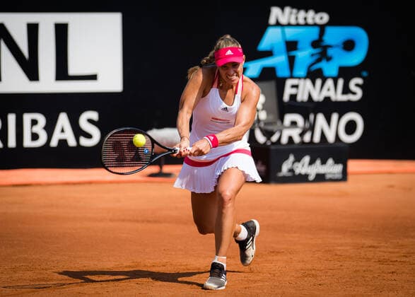 September 15, 2020, Rome, ITALY: Angelique Kerber of Germany in action during her first round match at the 2020 Internazionali BNL d Italia WTA, Tennis Damen Premier 5 tennis tournament against Katerina Siniakova of the Czech Republic Rome ITALY - ZUMAa181 20200915_zaa_a181_012 Copyright: xRobxPrangex