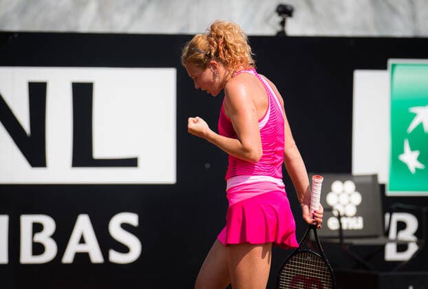 September 15, 2020, Rome, ITALY: Katerina Siniakova of the Czech Republic in action during her first round match at the 2020 Internazionali BNL d Italia WTA, Tennis Damen Premier 5 tennis tournament against Angelique Kerber of Germany Rome ITALY - ZUMAa181 20200915_zaa_a181_023 Copyright: xRobxPrangex