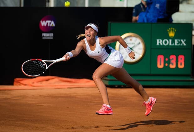 September 15, 2020, Rome, ITALY: Anett Kontaveit of Estonia in action during the first round of the 2020 Internazionali BNL d Italia WTA, Tennis Damen Premier 5 tennis tournament against Caroline Garcia of France Rome ITALY - ZUMAa181 20200915_zaa_a181_084 Copyright: xRobxPrangex