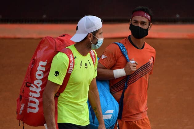 Photo Alfredo Falcone - LaPresse 15 09 2020 Roma (Italy) Tennis Fabio Fognini e Simone Bolelli (ITA) Internazionali BNL d Italia 2020 In the pic:Fabio Fognini and Simone Bolelli  Copyright: xAlfredoxFalcone LaPressex