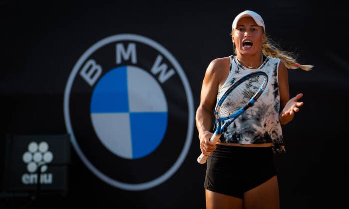September 15, 2020, Rome, ITALY: Yulia Putintseva of Kazakhstan in action during the first round at the 2020 Internazionali BNL d Italia WTA, Tennis Damen Premier 5 tennis tournament against Rebecca Peterson of Sweden Rome ITALY - ZUMAa181 20200915_zaa_a181_115 Copyright: xRobxPrangex