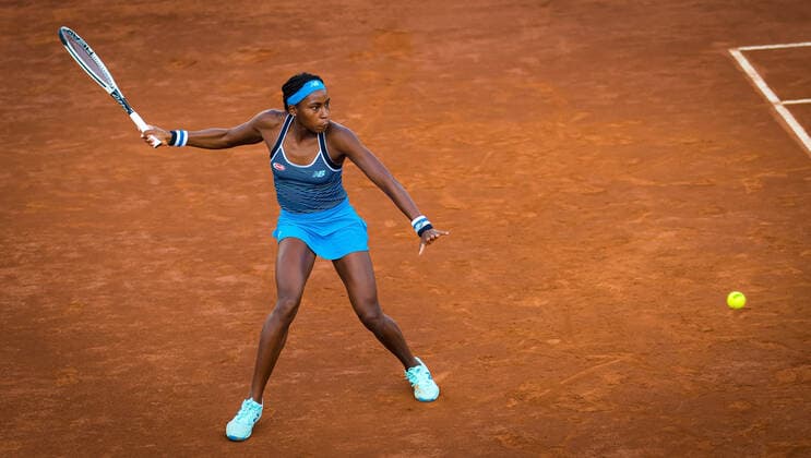 September 15, 2020, Rome, ITALY: Cori Gauff of the United States in action during the first round of the 2020 Internazionali BNL d Italia WTA, Tennis Damen Premier 5 tennis tournament against Ons Jabeur of Tunisia Rome ITALY - ZUMAa181 20200915_zaa_a181_122 Copyright: xRobxPrangex