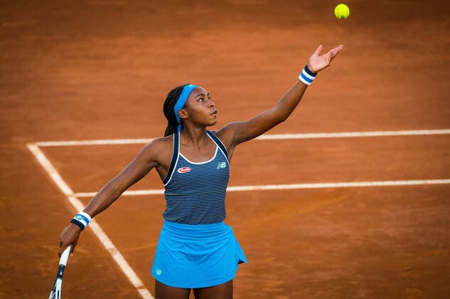 September 15, 2020, Rome, ITALY: Cori Gauff of the United States in action during the first round of the 2020 Internazionali BNL d Italia WTA, Tennis Damen Premier 5 tennis tournament against Ons Jabeur of Tunisia Rome ITALY - ZUMAa181 20200915_zaa_a181_124 Copyright: xRobxPrangex