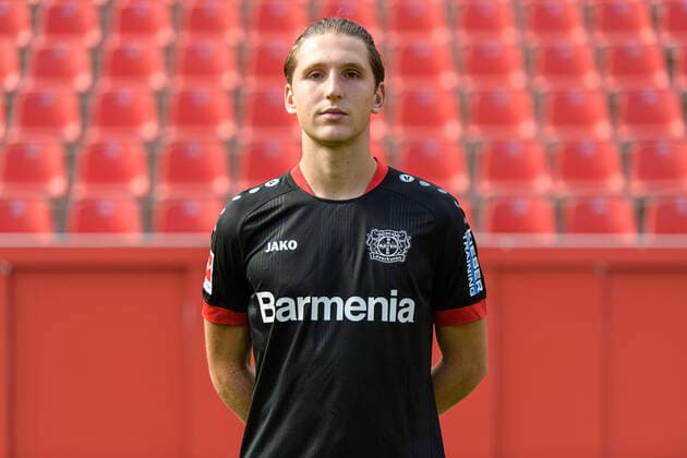 Panagiotis Retsos Bayer Leverkusen 1 BL, portrait date 2020 2021 Leverkusen NRW Germany Poolfoto Uwe Kraft ,EDITORIAL USE ONLY