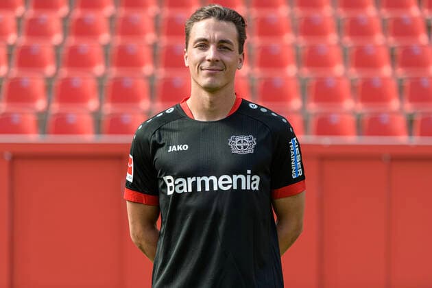 Julian Baumgartlinger Bayer Leverkusen 1 BL, portrait date 2020 2021 Leverkusen NRW Germany Poolfoto Uwe Kraft ,EDITORIAL USE ONLY