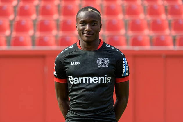 Moussa Diaby Bayer Leverkusen 1 BL, portrait date 2020 2021 Leverkusen NRW Germany Poolfoto Uwe Kraft ,EDITORIAL USE ONLY
