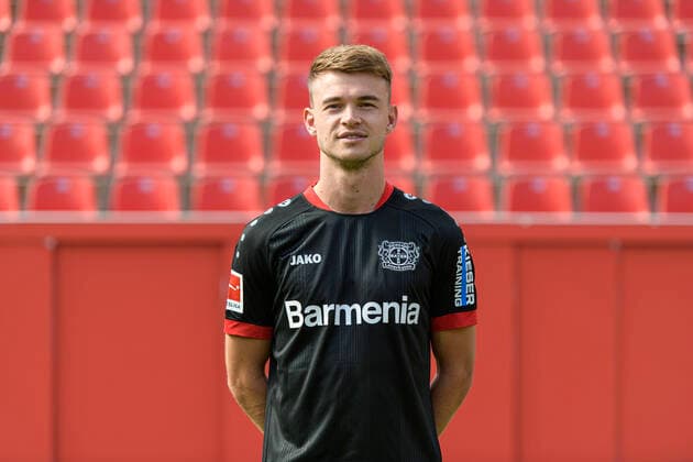 Daley Sinkgraven Bayer Leverkusen 1 BL, portrait date 2020 2021 Leverkusen NRW Germany Poolfoto Uwe Kraft ,EDITORIAL USE ONLY