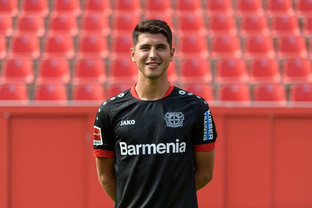 Exequiel Palacios Bayer Leverkusen 1 BL, portrait date 2020 2021 Leverkusen NRW Germany Poolfoto Uwe Kraft ,EDITORIAL USE ONLY