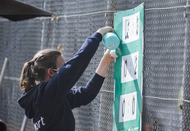 16 09 2020, xpsx, Tennis ITF Tournament TC Bruchkoebel, v l Hygiene Cleaning Covid 19 Corona Disinfection Bruchkoebel Hessen Germany DEU