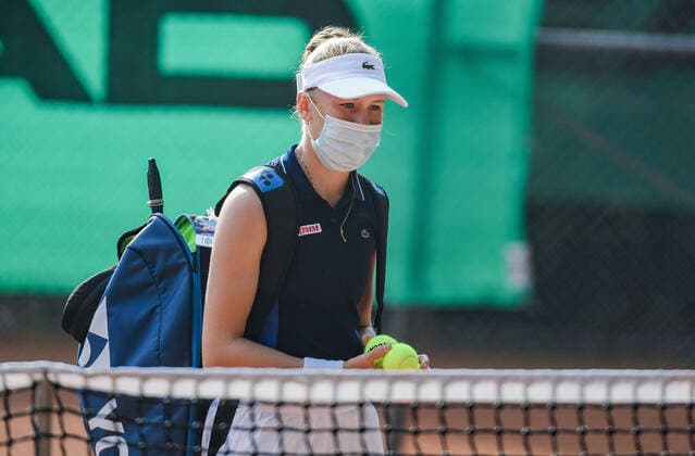 16 09 2020, xpsx, Tennis ITF Tournament TC Bruchkoebel, v l Celine Naef Switzerland SUI Bruchkoebel Hessen Germany DEU
