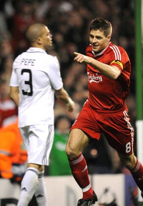 Pepe Steven Gerrard Liverpool V Real Madrid Liverpool V Real Madrid Anfield, Liverpool, England 10 March 2009 Pepe & Steven Gerrard Liverpool V Real Madrid Liverpool V Real Madrid Anfield, Liverpool, England 10 March 2009  Copyright: Allstar MichaelxMayhe 12778855