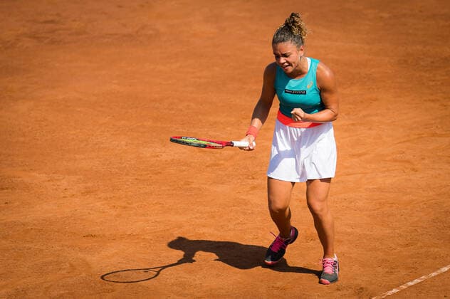 September 16, 2020, Rome, ITALY: Jasmin Paolini of Italy in action during her second-round match at the 2020 Internazionali BNL d Italia WTA, Tennis Damen Premier 5 tennis tournament against Simona Halep of Romania Rome ITALY - ZUMAa181 20200916_zaa_a181_044 Copyright: xRobxPrangex