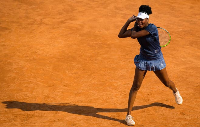 September 16, 2020, Rome, ITALY: Venus Williams of the United States in action during her first-round match at the 2020 Internazionali BNL d Italia WTA, Tennis Damen Premier 5 tennis tournament against Victoria Azarenka of Belarus Rome ITALY - ZUMAa181 20200916_zaa_a181_084 Copyright: xRobxPrangex