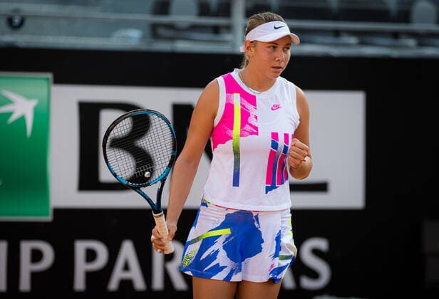 September 16, 2020, Rome, ITALY: Amanda Anisimova of the United States in action during her second-round match at the 2020 Internazionali BNL d Italia WTA, Tennis Damen Premier 5 tennis tournament against Dayana Yastremska of Ukraine Rome ITALY - ZUMAa181 20200916_zaa_a181_094 Copyright: xRobxPrangex