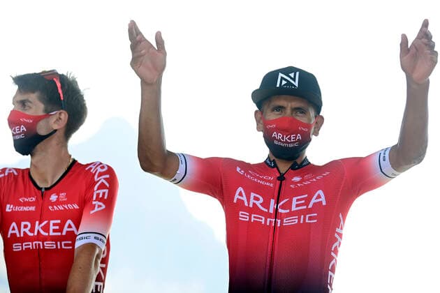 LA ROCHE-SUR-FORON, FRANCE - SEPTEMBER 17 : QUINTANA Nairo (COL) of TEAM ARKEA - SAMSIC during stage 18 of the 107th edition of the 2020 Tour de France cycling race, a stage of 175 kms with start in Meribel and finish in La Roche-Sur-Foron on September 17, 2020 in La Roche-Sur-Foron, France, 17 09 2020 ( Motordriver Kenny Verfaillie - Photo by Peter De Voecht Photo News CYCLISME : Tour de France - Stage 18 - Meribel to La Roche-sur-Foron - France - 17 09 2020 PHOTONEWS PANORAMIC 