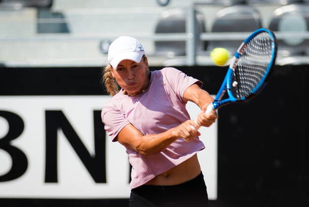 September 17, 2020, Rome, ITALY: Yulia Putintseva of Kazakhstan in action during the second round at the 2020 Internazionali BNL d Italia WTA, Tennis Damen Premier 5 tennis tournament against Petra Martic of Croatia Rome ITALY - ZUMAa181 20200917_zaa_a181_048 Copyright: xRobxPrangex