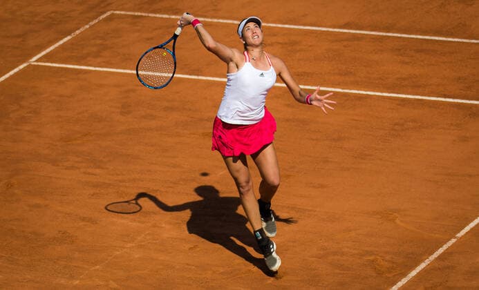 September 17, 2020, Rome, ITALY: Garbine Muguruza of Spain in action during the second round at the 2020 Internazionali BNL d Italia WTA, Tennis Damen Premier 5 tennis tournament against Cori Gauff of the United States Rome ITALY - ZUMAa181 20200917_zaa_a181_059 Copyright: xRobxPrangex