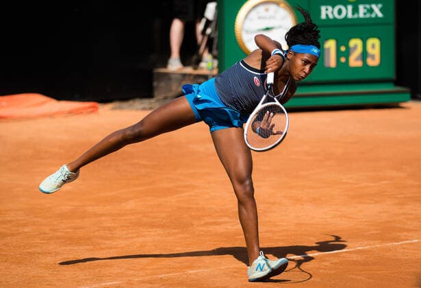 September 17, 2020, Rome, ITALY: Cori Gauff of the United States in action during the second round at the 2020 Internazionali BNL d Italia WTA, Tennis Damen Premier 5 tennis tournament against Garbine Muguruza of Spain Rome ITALY - ZUMAa181 20200917_zaa_a181_070 Copyright: xRobxPrangex