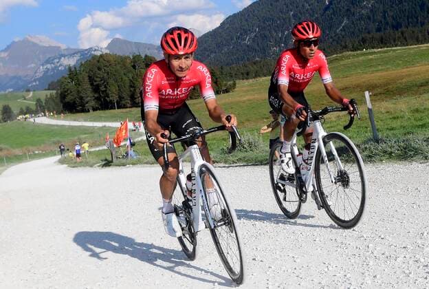 LA ROCHE-SUR-FORON, FRANCE - SEPTEMBER 17 : QUINTANA Nairo (COL) of TEAM ARKEA - SAMSIC during stage 18 of the 107th edition of the 2020 Tour de France cycling race, a stage of 175 kms with start in Meribel and finish in La Roche-Sur-Foron on September 17, 2020 in La Roche-Sur-Foron, France, 17 09 2020 CYCLISME : Tour de France - Etape 18 - Meribel a La Roche-sur-Foron - 17 09 2020 PhotoNews Panoramic 