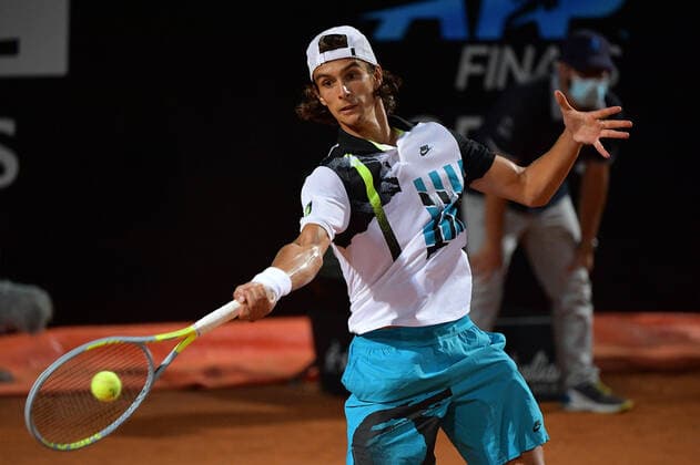 Photo Alfredo Falcone - LaPresse 17 09 2020 Roma (Italy) Tennis Lorenzo Musetti (ITA) vs Kei Nishikori (JPN) Internazionali BNL d Italia 2020 In the pic:Lorenzo Musetti  Copyright: xAlfredoxFalcone LaPressex