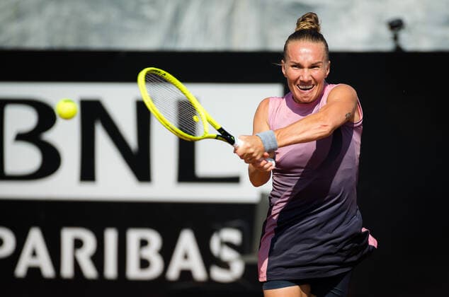 September 17, 2020, Rome, Italy: Svetlana Kuznetsova of Russia in action during the second round at the 2020 Internazionali BNL d Italia WTA, Tennis Damen Premier 5 tennis tournament against Anett Kontaveit of Estonia Rome Italy - ZUMAa181 20200917_zaa_a181_005 Copyright: xRobxPrangex