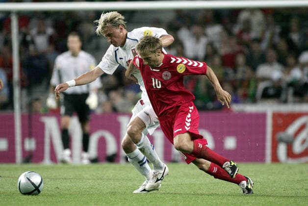 Martin Jorgensen & Marek Heinz Czech Republic V Denmark Czech Rep V Denmark Dragao Stadium, Porto, Portugal 27 June 2004  Copyright: Allstar RichardxSelle 12832141