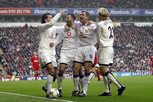 Van Nistelrooy,Ryan Giggs,Roy Keane & Diego Forlan Liverpool V Manchester United, ManU Liverpool V Manchester United Anfield Liverpool, England 09 November 2003  Copyright: Allstar RichardxSelle 12846217