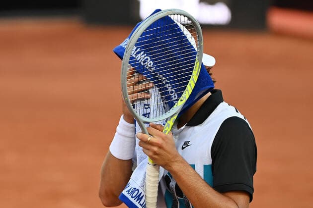 Photo Alfredo Falcone - LaPresse 18 09 2020 Roma (Italy) Tennis Lorenzo Musetti (ITA) vs Dominik Koepfer (GER) Internazionali BNL d Italia 2020 In the pic:Lorenzo Musetti  Copyright: xAlfredoxFalcone LaPressex