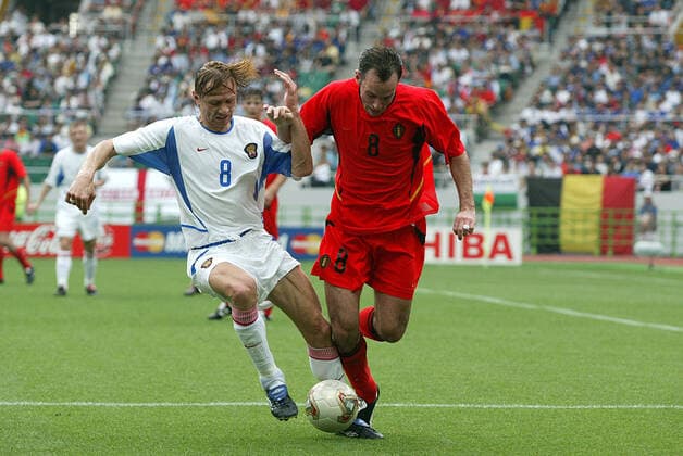 Valery Karpin & Bart Goor Belgium V Russia Belgium V Russia Ecopa Stadium, Shizuoka, Japan 14 June 2002  Copyright: Allstar RichardxSelle 12856853