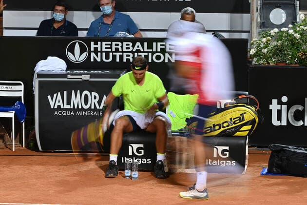 Photo Alfredo Falcone - LaPresse 18 09 2020 Roma (Italy) Tennis Dusan Lajovic (SRB) vs Rafael Nadal (ESP) Internazionali BNL d Italia 2020 In the pic:Rafael Nadal  Copyright: xAlfredoxFalcone LaPressex