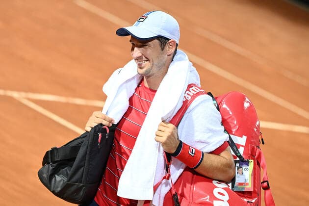 Photo Alfredo Falcone - LaPresse 18 09 2020 Roma (Italy) Tennis Dusan Lajovic (SRB) vs Rafael Nadal (ESP) Internazionali BNL d Italia 2020 In the pic:Dusan Lajovic  Copyright: xAlfredoxFalcone LaPressex