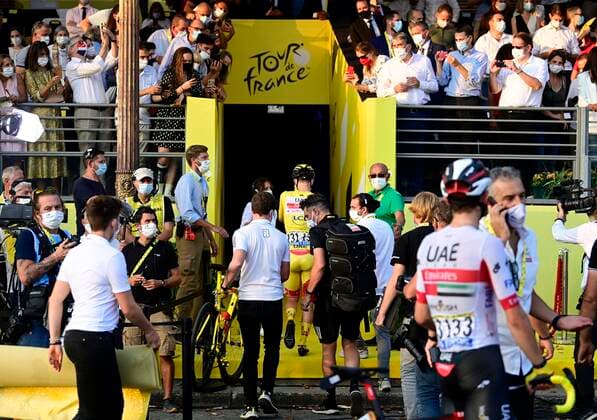 PARIS, FRANCE - SEPTEMBER 20 : POGACAR Tadej (SLO) of UAE TEAM EMIRATES during stage 21 of the 107th edition of the 2020 Tour de France cycling race, a stage of 122 kms with start in Mantes-la-Jolie and finish at the Avenue des Champs Elysees in Paris on September 20, 2020 in Paris, France, 20 09 2020 CYCLISME : Tour de France - Etape 21 - Mantes la Jolie a Paris Champs Elysees - 20 09 2020 PhotoNews Panoramic 