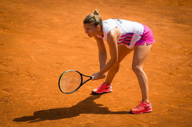 September 20, 2020, Rome, ITALY: Simona Halep of Romania in action during the semi-final of the 2020 Internazionali BNL d Italia WTA, Tennis Damen Premier 5 tennis tournament against Garbine Muguruza of Spain Rome ITALY - ZUMAa181 20200920_zaa_a181_019 Copyright: xRobxPrangex