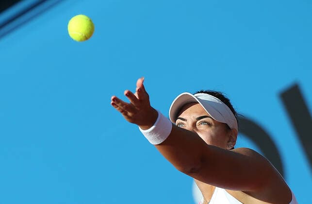 ITF Zagreb Ladies Open Anja Konjuh of Croatia in action during the final match of the 2020 ITF Zagreb Ladies Open againsts Tereza Mrdeza of Croatia at Tennis Cenet Maksimir, in Zagreb, Croatia, on September 20, 2020. MarkoxPrpic PIXSELL