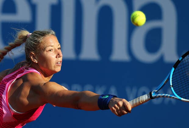 ITF Zagreb Ladies Open Tereza Mrdeza of Croatia in action during the final match of the 2020 ITF Zagreb Ladies Open againsts Anja Konjuh of Croatia at Tennis Cenet Maksimir, in Zagreb, Croatia, on September 20, 2020. MarkoxPrpic PIXSELL
