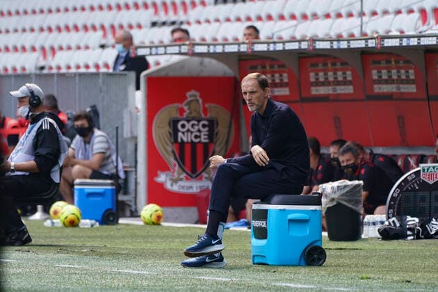 Thomas Tuchel (entraineur de PSG) FOOTBALL : OGC Nice vs PSG - Ligue 1 Uber Eat - Nice - 20 09 2020 NorbertScanella PanoramiC 
