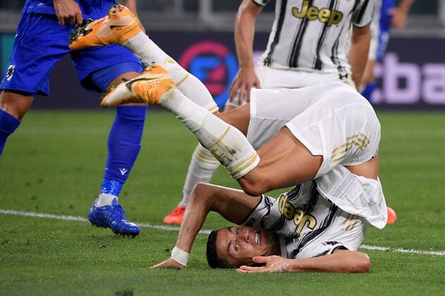 Cristiano Ronaldo of Juventus in action during the Serie A football match between Juventus FC and UC Sampddoria at Allianz Stadium in Torino (Italy), September 20th, 2020. Photo Federico Tardito Insidefoto federicoxtardito