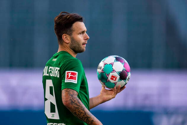 20 09 2020 Football, 2020 2021, 1 Bundesliga, VfL Wolfsburg Bayer 04 Leverkusen Renato Steffen Wolfsburg Wolfsburg Lower Saxony Germany Volkswagen Arena