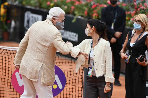 Photo Alfredo Falcone - LaPresse 21 09 2020 Roma (Italy) Tennis Karolina Pliskova (CZE) vs Simona Halep (ROU) women s final Internazionali BNL d Italia 2020 In the pic:Virginia Raggi and Nicola Pietrangeli  Copyright: xAlfredoxFalcone LaPressex