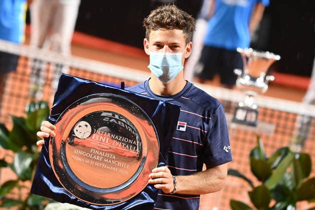 Photo Alfredo Falcone - LaPresse 21 09 2020 Roma (Italy) Tennis men s final Novak Djokovic (SRB) vs Diego Schwartzman (ARG) Internazionali BNL d Italia 2020 In the pic:Diego Schwartzman  Copyright: xAlfredoxFalcone LaPressex