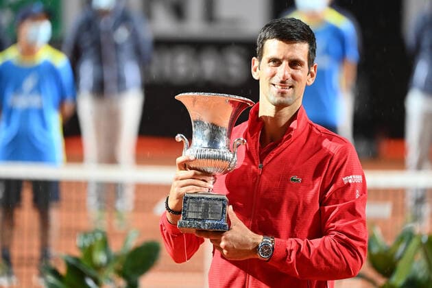 Photo Alfredo Falcone - LaPresse 21 09 2020 Roma (Italy) Tennis men s final Novak Djokovic (SRB) vs Diego Schwartzman (ARG) Internazionali BNL d Italia 2020 In the pic:Novak Djokovic with trophy  Copyright: xAlfredoxFalcone LaPressex