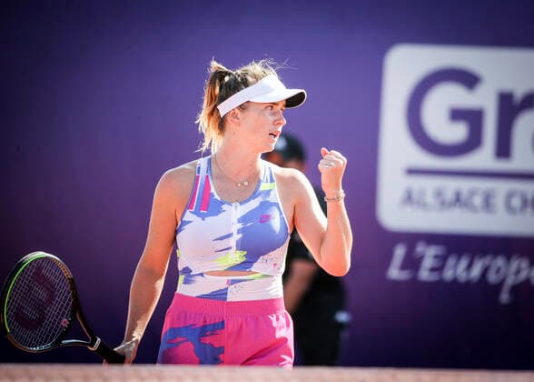 Elina Svitolina (UKR) in action vs Magda Linette (POL) during their WTA, Tennis Damen Open internaionaux de tennis de Strasbourg in Strasbourg on October 22, 2020 TENNIS : Open de Strasbourg - 22 09 2020 ElyxandroCEGARRA PANORAMIC 