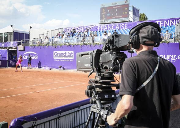 during their WTA, Tennis Damen Open internaionaux de tennis de Strasbourg in Strasbourg on October 22, 2020 TENNIS : Open de Strasbourg - 22 09 2020 ElyxandroCEGARRA PANORAMIC 