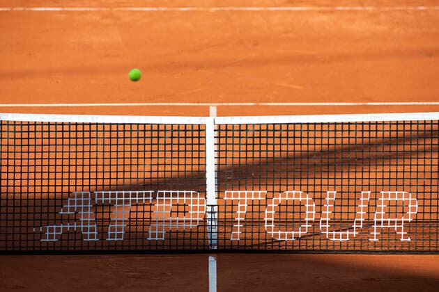 Tennis net in streak with the ATP Tour logo 22 09 20, Hamburg, Tennis am Rothenbaum, Tennis, ATP500, Hamburg European Open Â
